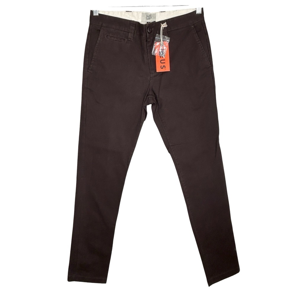 Deus Ex Machina Ford Pants 30X32 Mid Rise Straight Leg Pockets Brown Minimalist